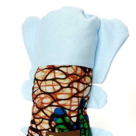 Stuffed Blue Elephant Toy Made by Artisans - Picture 2 of 3